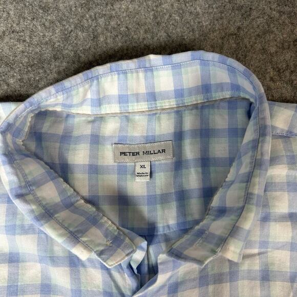Peter Millar Finley Summer Soft Cotton Shirt Mens XL Gingham Plaid Button Down - Picture 7 of 9